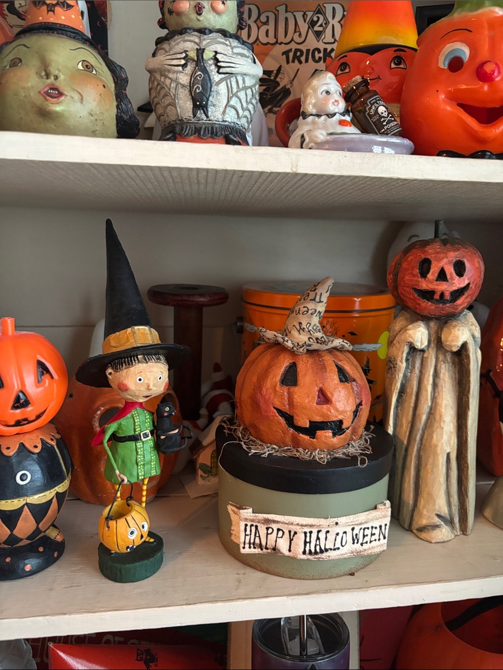 Halloween jack O lantern on a box decor